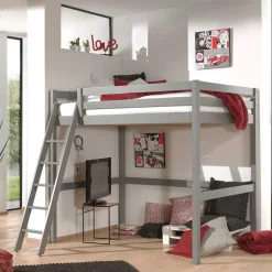 Kinder Wohnen 190cm hohes Hochbett in 90x200 oder 140x200 - Symca