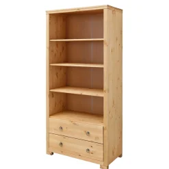 Wohnen Esszimmer-Vitrinen*178cm hohes Kiefernholz Regal mit 4 Fächern - Vinidad