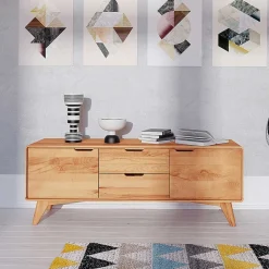 Wohnen 40cm hohes Lowboard in Kernbuche - Junola