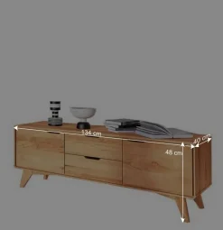 Wohnen 40cm hohes Lowboard in Kernbuche - Junola