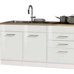 Wohnen 290cm Küche in Weiß Hochglanz - Cuneo IV (siebenteilig)