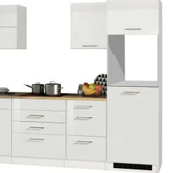 Wohnen 290cm Küche in Weiß Hochglanz - Cuneo IV (siebenteilig)