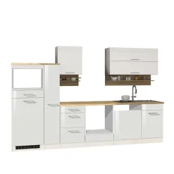 Wohnen Küche Komplett|Küchenzeilen*310cm Küche Zeile ohne E-Geräte - Cuneo (zehnteilig)