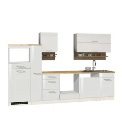 Wohnen Küche Komplett|Küchenzeilen*310cm Küche Zeile ohne E-Geräte - Cuneo (zehnteilig)