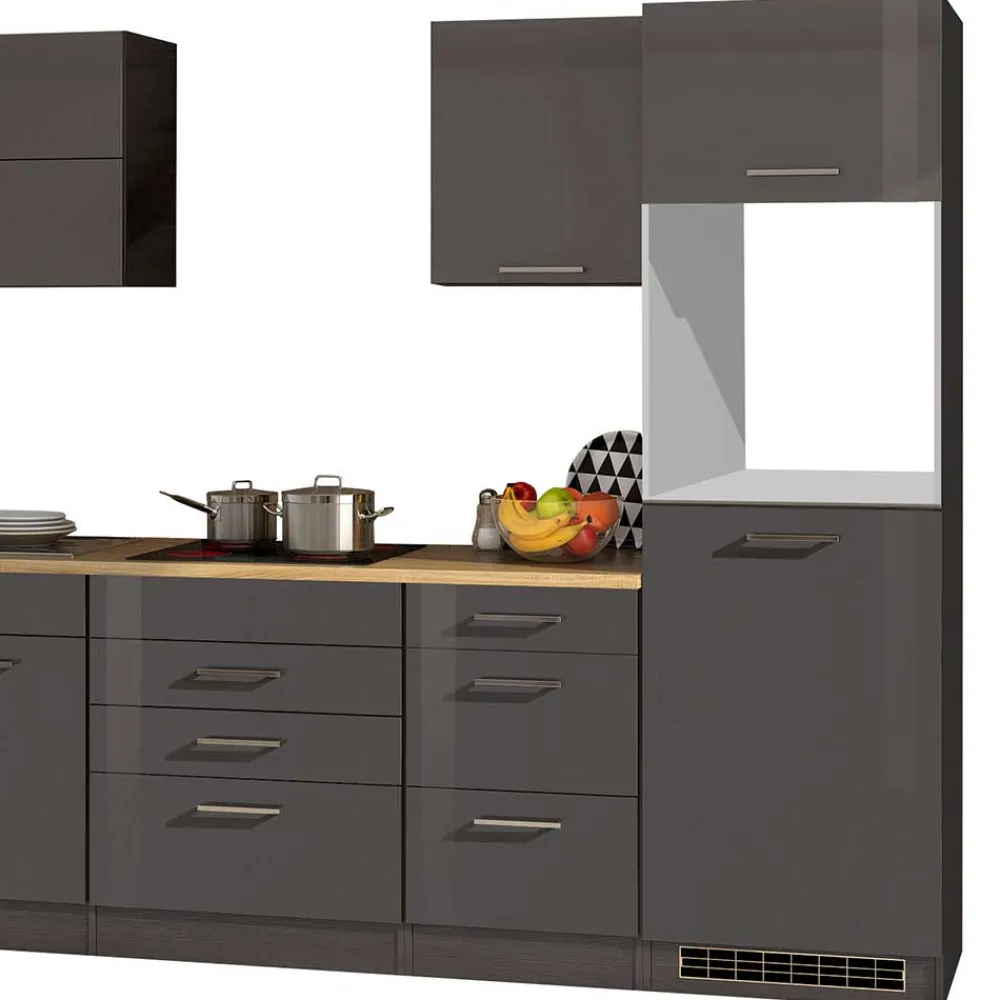 Wohnen 290cm Küchenmöbel in Grau - Bozenia (siebenteilig)