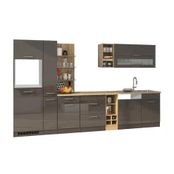 Wohnen Küche Komplett|Küchenzeilen*340cm Küchenschränke & Regale - Bozenia (zehnteilig)