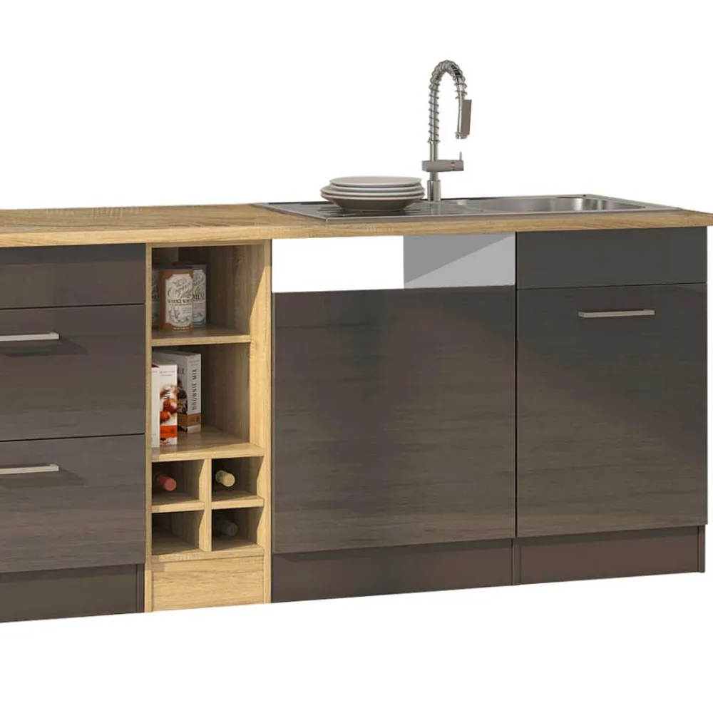 Wohnen Küche Komplett|Küchenzeilen*340cm Küchenschränke & Regale - Bozenia (zehnteilig)
