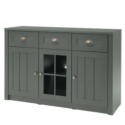 Wohnen Landhausmöbel|Küchenschränke*130cm Landhaus Sideboard in Dunkelgrün - Niestov