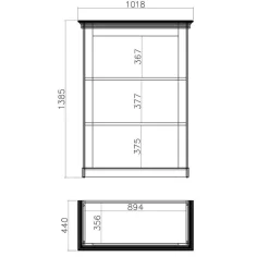 Wohnen Wohnwände|Wohnwand*356cm Landhaus Wohnwand Set - Diatara (dreiteilig)