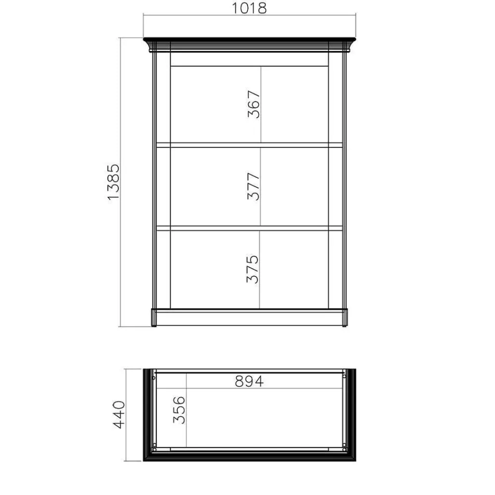 Wohnen Wohnwände|Wohnwand*356cm Landhaus Wohnwand Set - Diatara (dreiteilig)