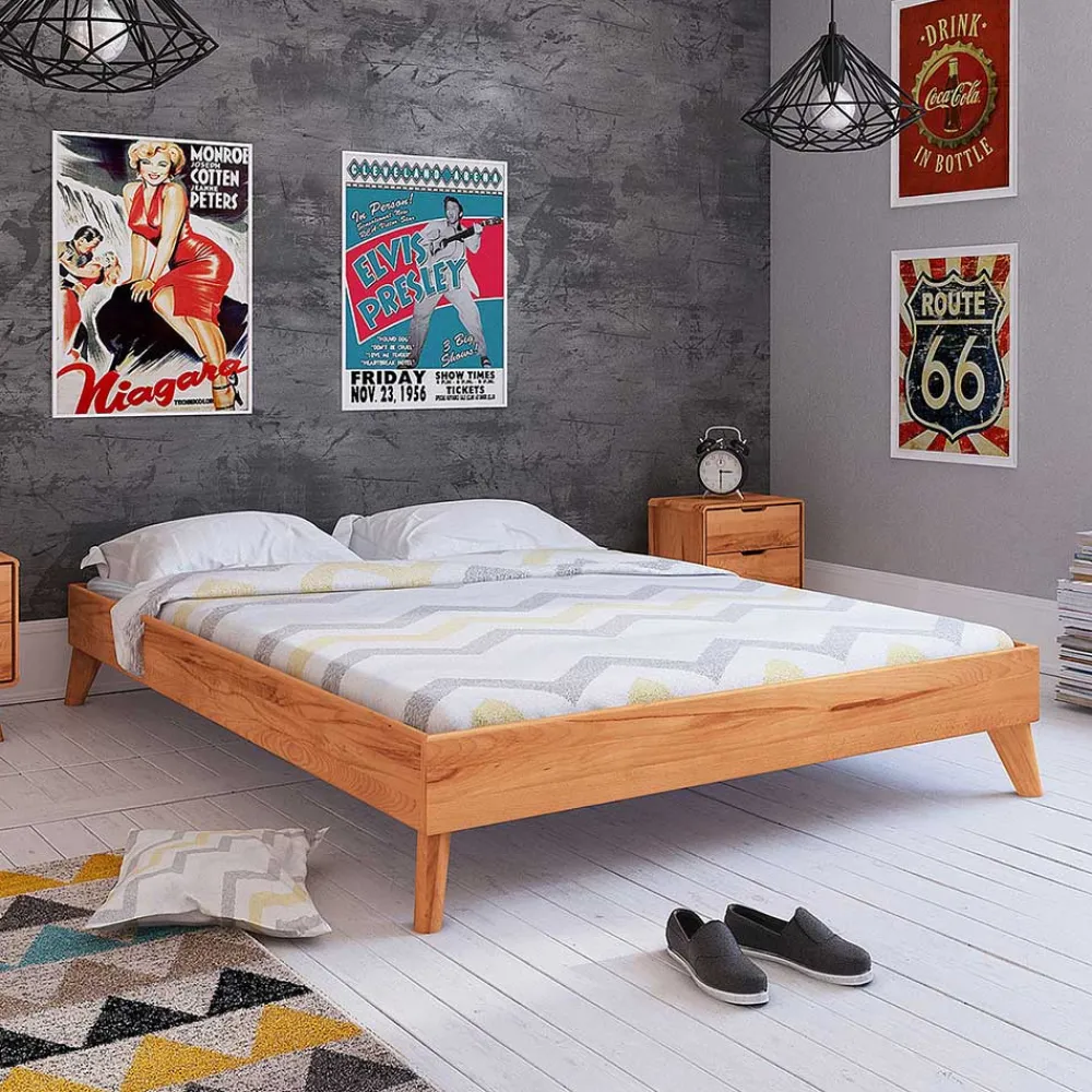 Wohnen Betten|Betten*190cm langes Kernbuche Bett ohne Kopfteil - Junola I