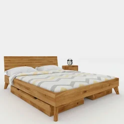 Wohnen 210cm langes Stauraumbett aus Wildeiche - Eavy