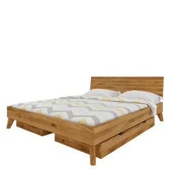 Wohnen 210cm langes Stauraumbett aus Wildeiche - Eavy