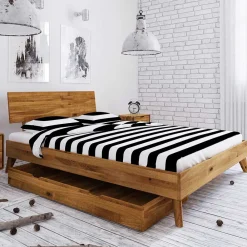 Wohnen 210cm langes Stauraumbett aus Wildeiche - Eavy