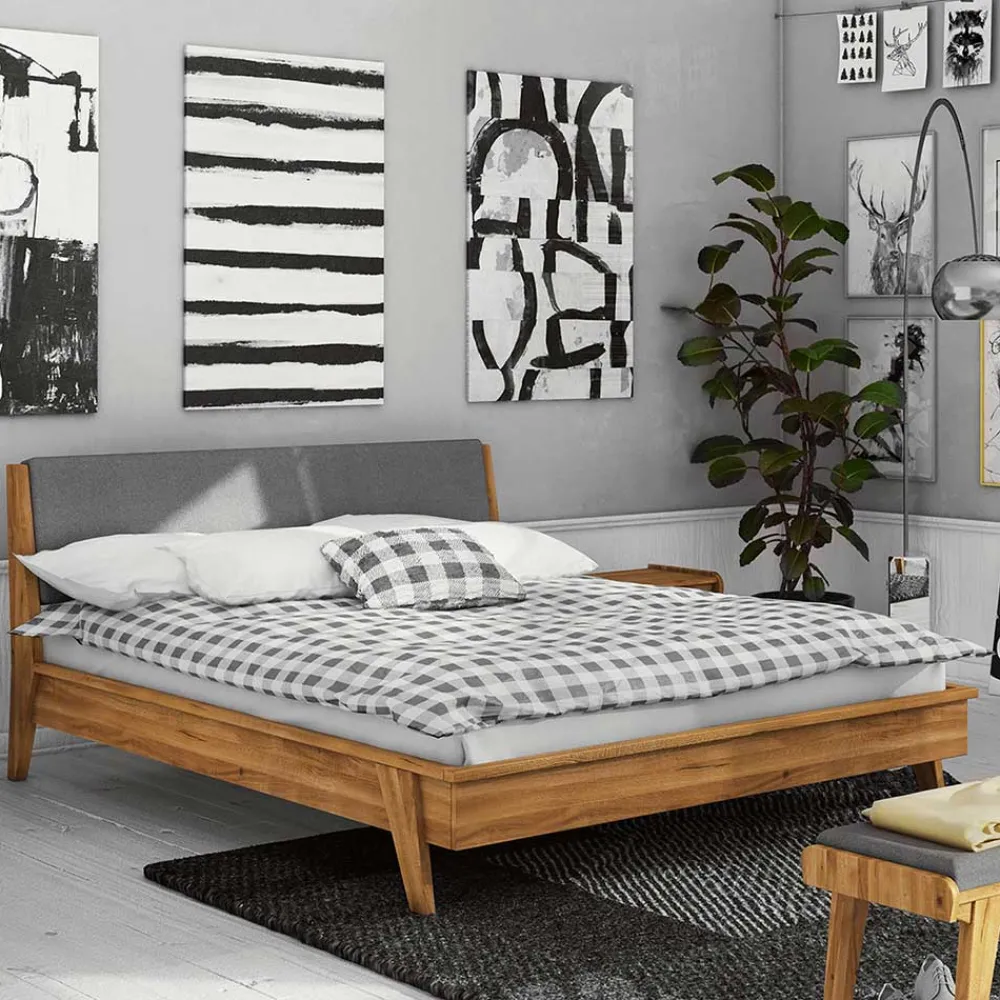 Wohnen Retro Möbel*220cm langes Wildeiche Bett im Retrostil - Hardus