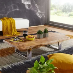 Wohnen 25cm niedriger Sofatisch mit Baumkante - Medesso