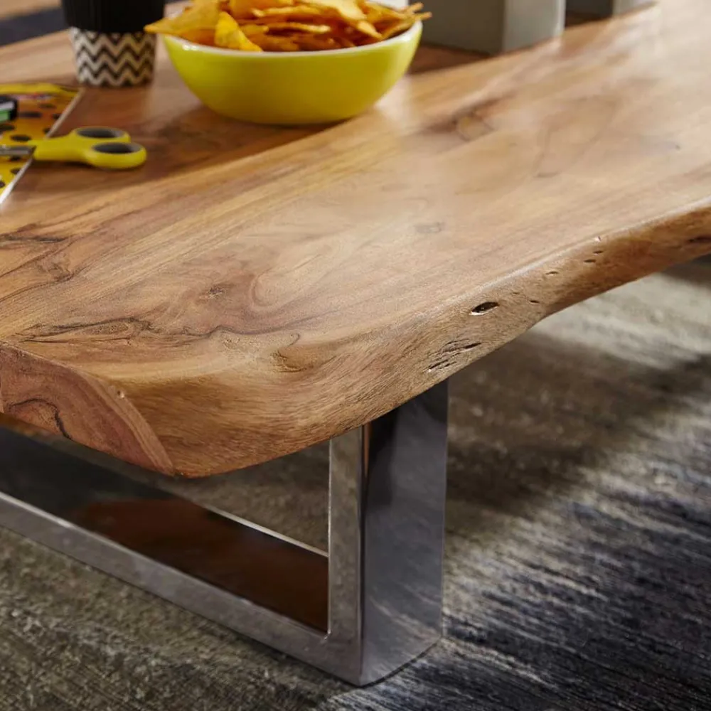 Wohnen 25cm niedriger Sofatisch mit Baumkante - Medesso