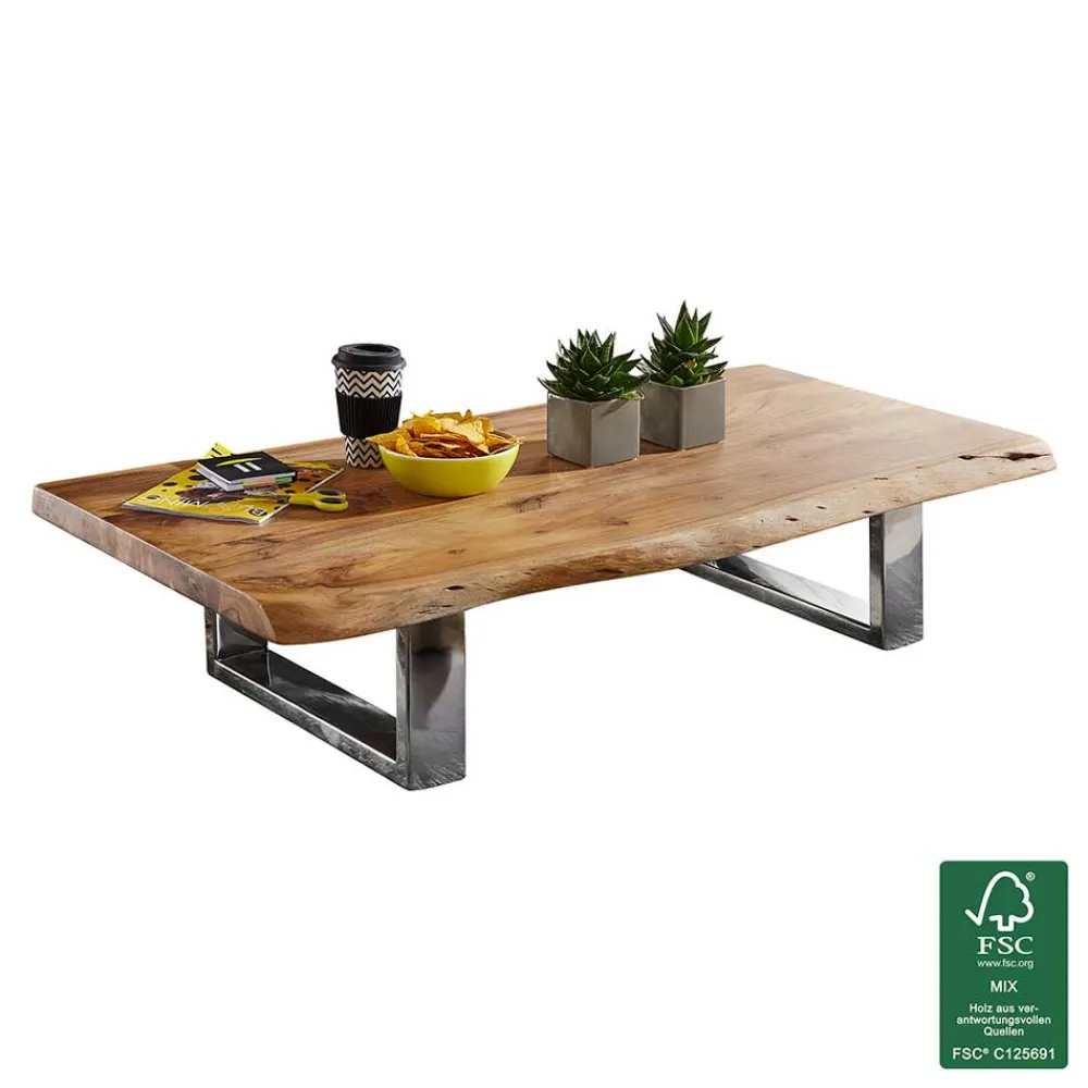 Wohnen 25cm niedriger Sofatisch mit Baumkante - Medesso