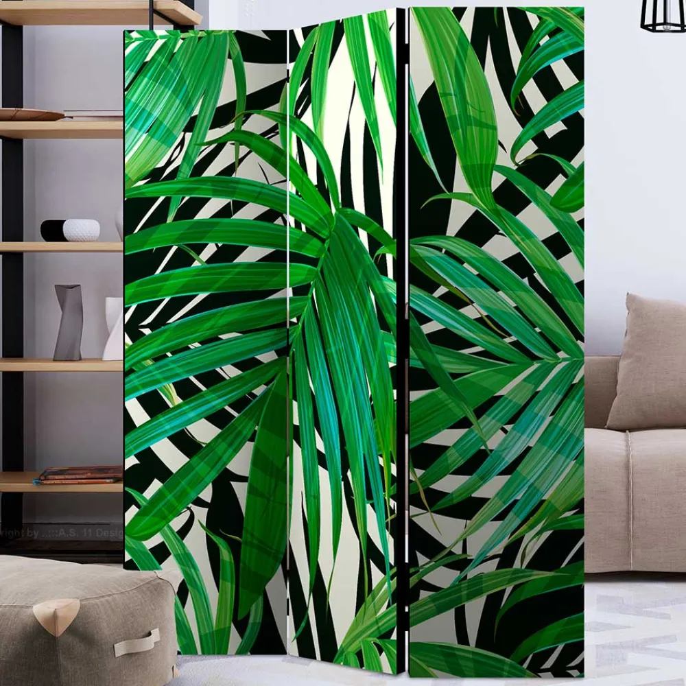 Wohnen Wohnzimmer-Regale|Paravents*172cm Paravent mit Dschungel Palmblätter Motiv - Ruberta