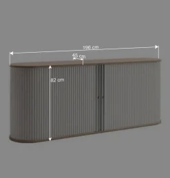 Wohnen Sideboards & Kommoden|Sideboards & Kommoden*196cm Rollladen Sideboard in Weiß Eiche - Bassy