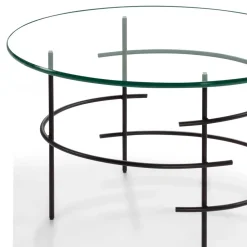 Wohnen 60cm runder Couchtisch mit Glasplatte - Prakto