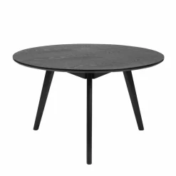 Wohnen 90cm runder Sofatisch in Schwarz lackiert - Vartana