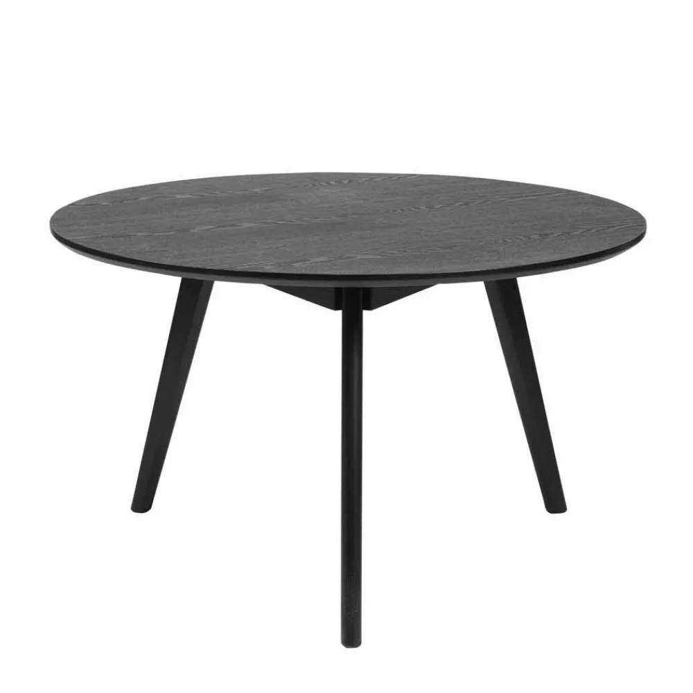 Wohnen 90cm runder Sofatisch in Schwarz lackiert - Vartana