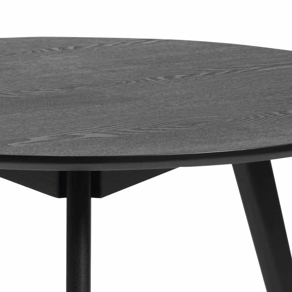 Wohnen 90cm runder Sofatisch in Schwarz lackiert - Vartana