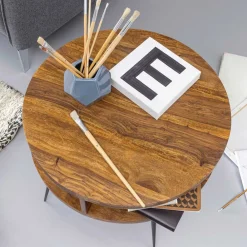 Wohnen Loft Möbel|Industrial Möbel*60cm runder Wohnzimmer Beistelltisch aus Sheesham - Pastilla