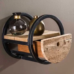 Wohnen 30cm Rundes Wandregal mit Schublade - Ultina