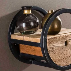 Wohnen 30cm Rundes Wandregal mit Schublade - Ultina