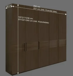Wohnen Kleiderschränke|Kleiderschränke*250cm Schlafzimmer Kleiderschrank mit 5 Türen - Emdsiva