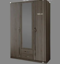 Wohnen 135cm Schlafzimmer Schrank in Eiche San Remo - Lagunara