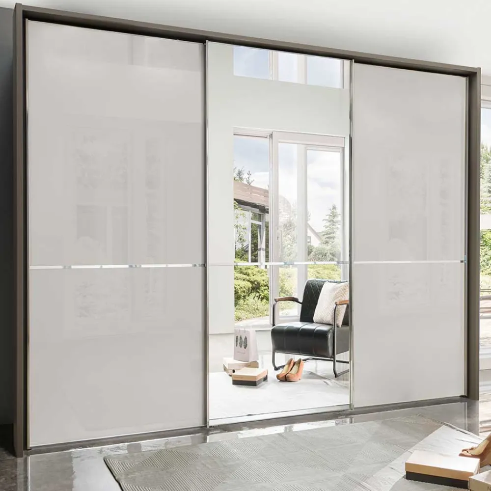 Wohnen Braune Möbel|Glasmöbel*250cm Schlafzimmer Schrank 3-türig - Bassi