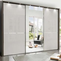 Wohnen Braune Möbel|Glasmöbel*250cm Schlafzimmer Schrank 3-türig - Bassi