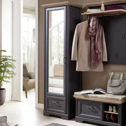 Wohnen 65cm schmaler Dielenschrank mit Spiegel Tür - Thumbs