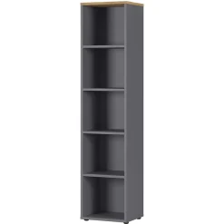 Wohnen 45cm Schmales Büroregal mit fünf Fächern - Ovgunia