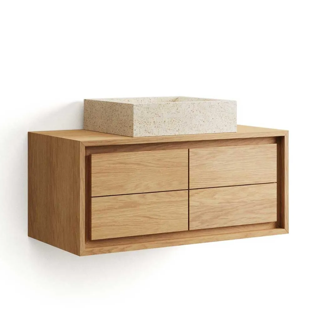 Wohnen 90cm Teakholz Waschkonsole fürs Bad - Reddnas