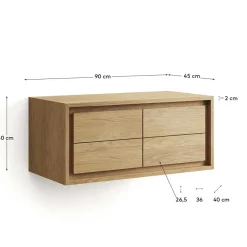 Wohnen 90cm Teakholz Waschkonsole fürs Bad - Reddnas