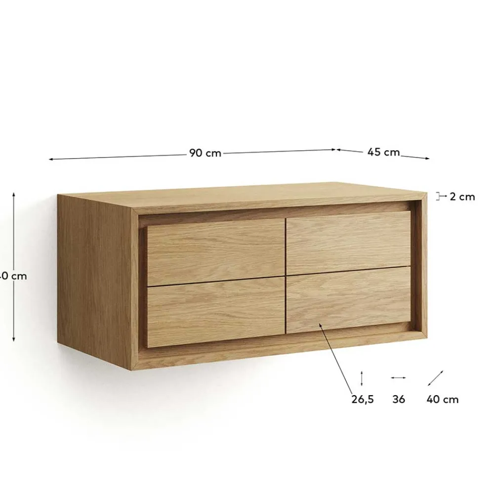 Wohnen 90cm Teakholz Waschkonsole fürs Bad - Reddnas