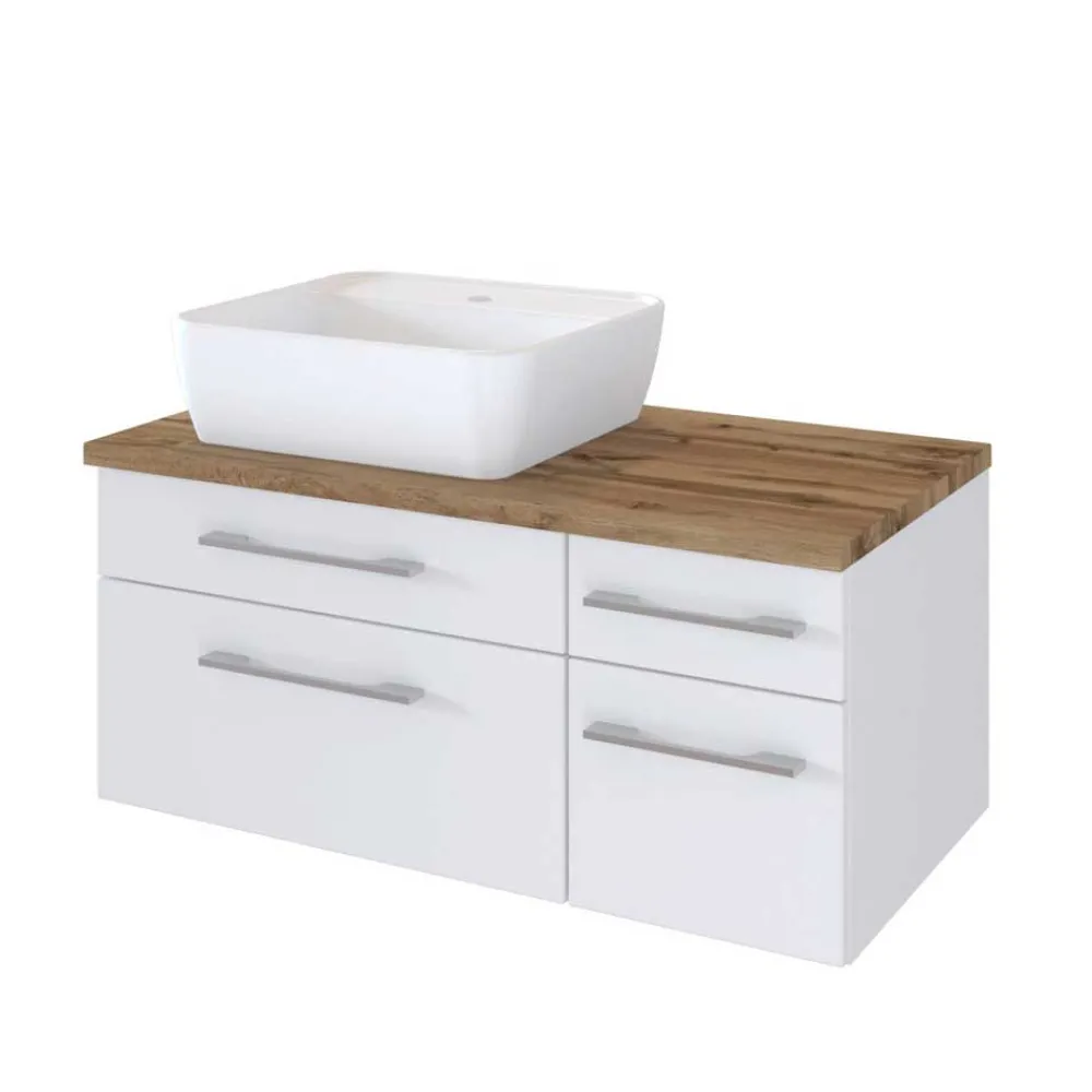 Wohnen Waschtisch|Waschbeckenunterschränke*90cm Unterbecken Schrank mit Aufsatzbecken - Enwicos