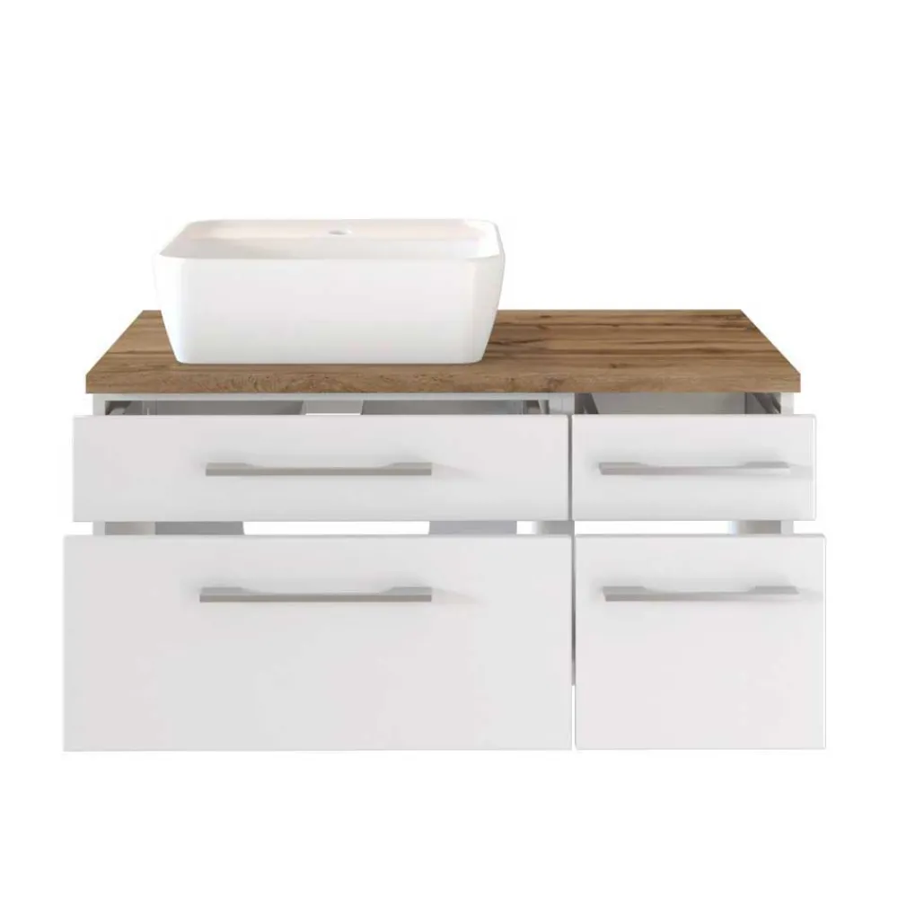 Wohnen Waschtisch|Waschbeckenunterschränke*90cm Unterbecken Schrank mit Aufsatzbecken - Enwicos