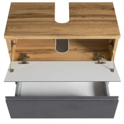 Wohnen 60cm Unterbeckenschrank in Grau & Wildeiche - Jambi