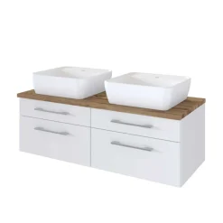 Wohnen 120cm Waschtisch für 2 Personen in Weiß - Enwicos