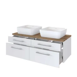 Wohnen 120cm Waschtisch für 2 Personen in Weiß - Enwicos