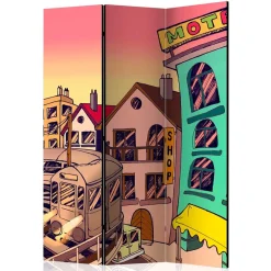 Wohnen Comic Motiv Paravent mit Stadt Ansicht - Barna