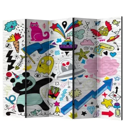 Wohnen Kindermöbel*Comic Style Paravent mit bunten Motiven - Patasano