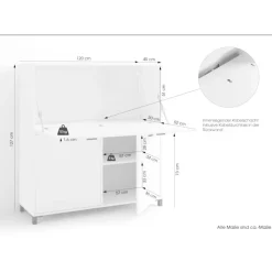 Wohnen Esszimmerschränke|Highboards*Computer Schrank in Weiß - Darpanos