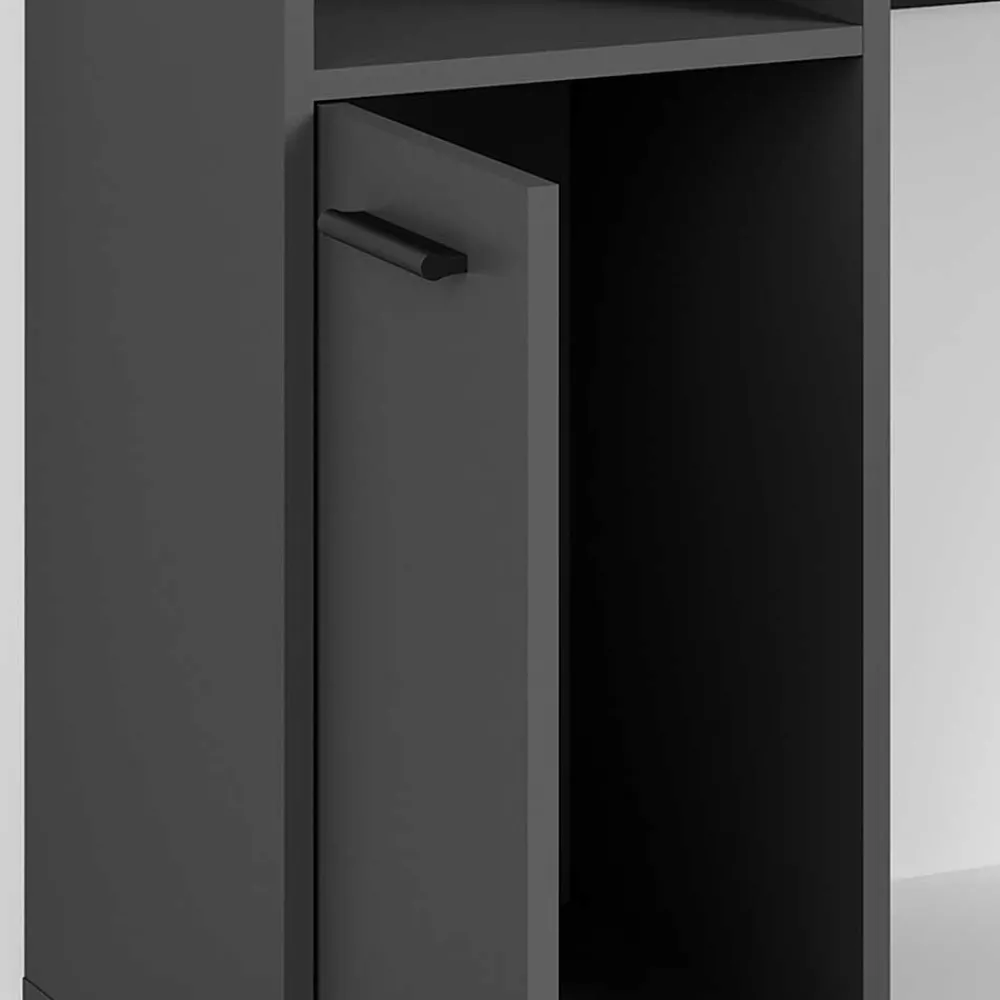 Wohnen Computer Winkeltisch in Anthrazit - Ricky