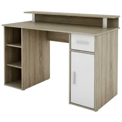 Wohnen Jugendzimmertische|Kinderschreibtische*Computertisch in Sonoma-Eiche und Weiß - Bojan